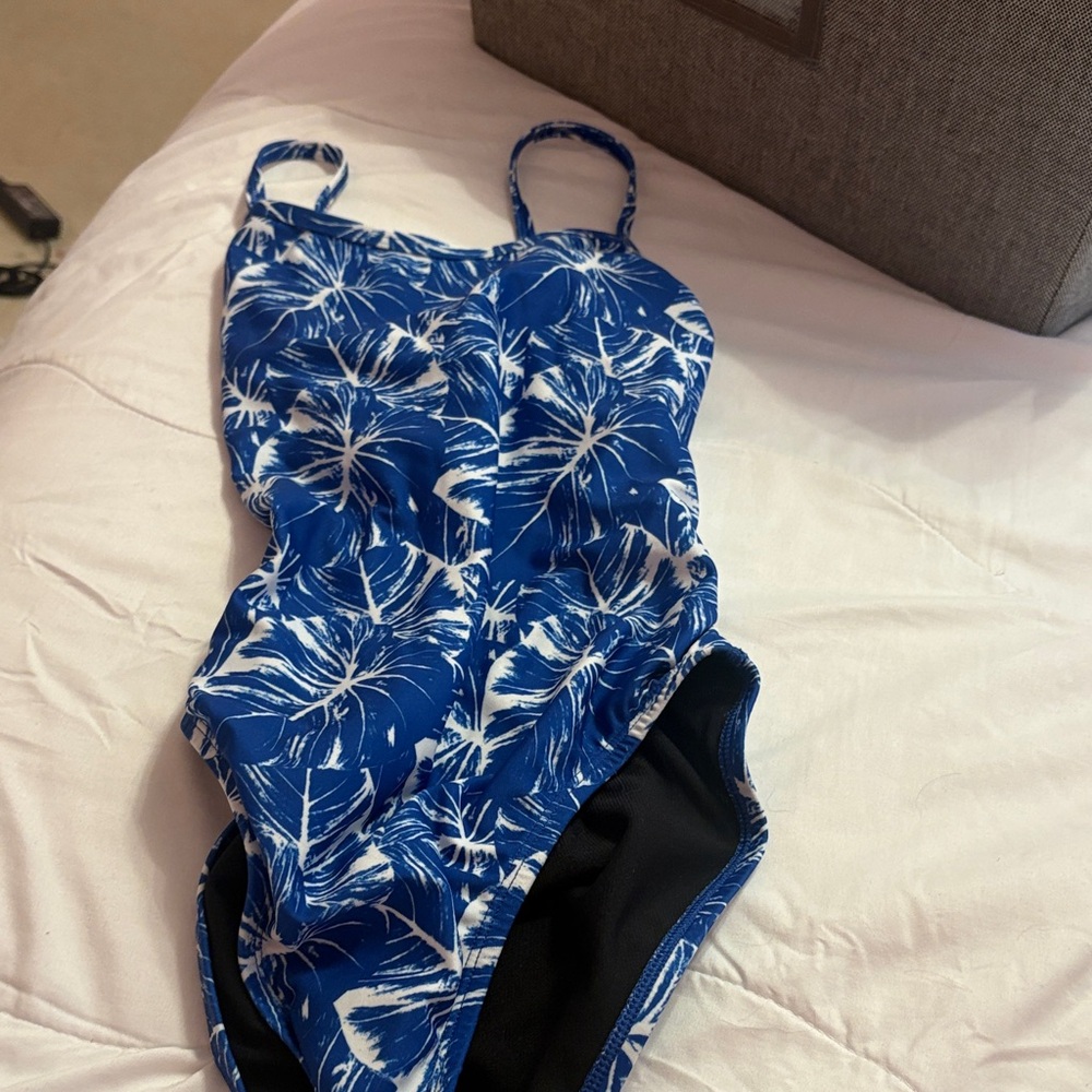 Blue Tropical One-Piece Swimsuit